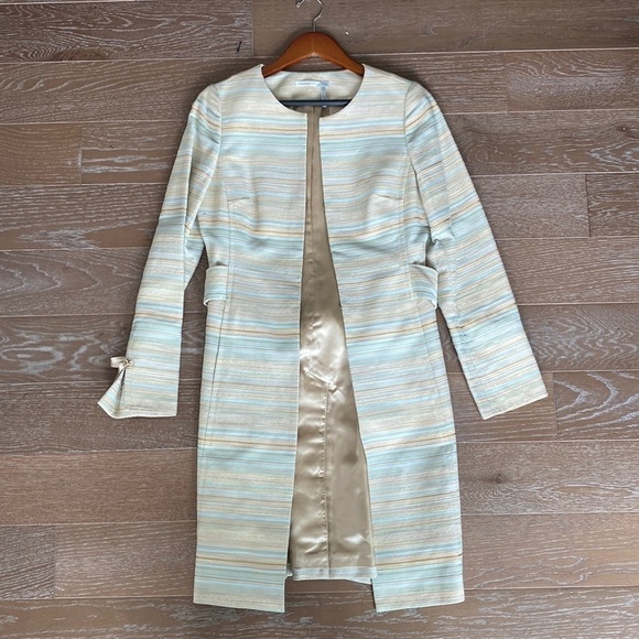 NEW! Classiques Entier Striped Cotton Blend Dress Coat8